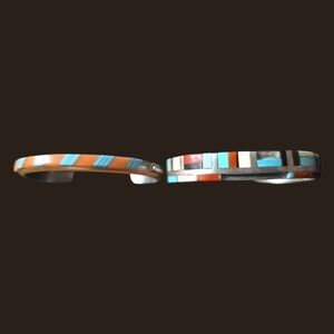 Navajo and Zuni Sterling Silver Inlay Bracelets Damaged Paul Begay/Tracy Zunie